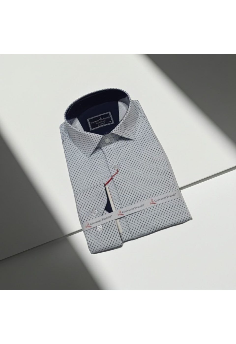 Slim Fit Uzun Kol Desenli Saten Erkek Gömlek 3GMK322150001 - Giovanni Fratelli