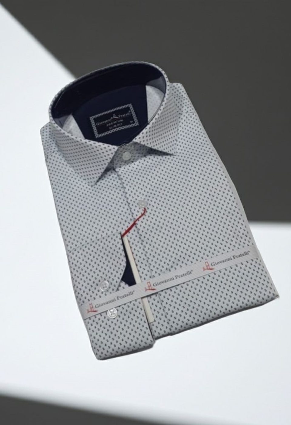 Slim Fit Uzun Kol Desenli Saten Erkek Gömlek 3GMK322150001