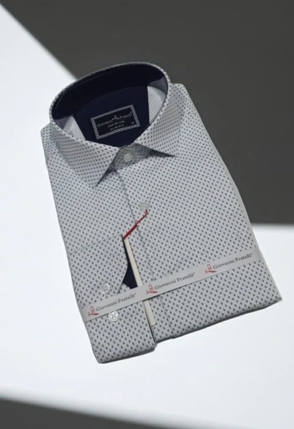 Slim Fit Uzun Kol Desenli Saten Erkek Gömlek 3GMK322150001