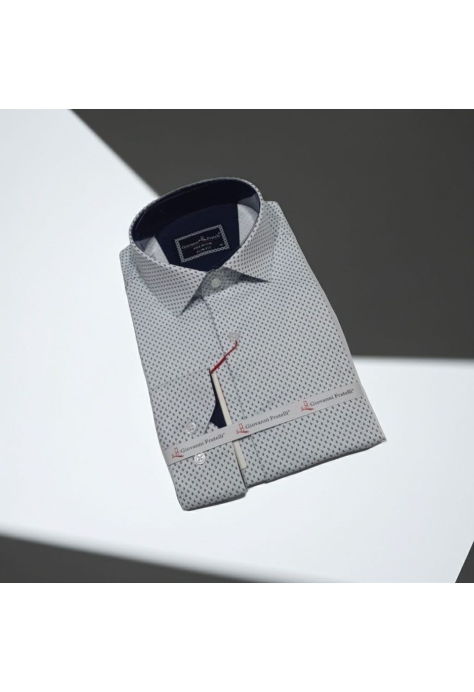 Slim Fit Uzun Kol Desenli Saten Erkek Gömlek 3GMK322150001 - Giovanni Fratelli