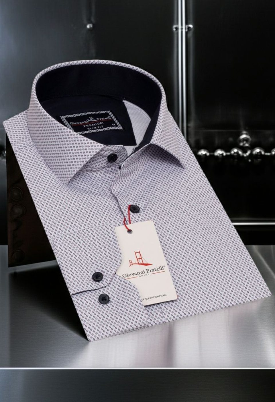 Slim Fit Uzun Kol Desenli Saten Erkek Gömlek 3GMK322150002 Slim Fit Uzun Kol Desenli Saten Erkek Gömlek 3GMK322150002