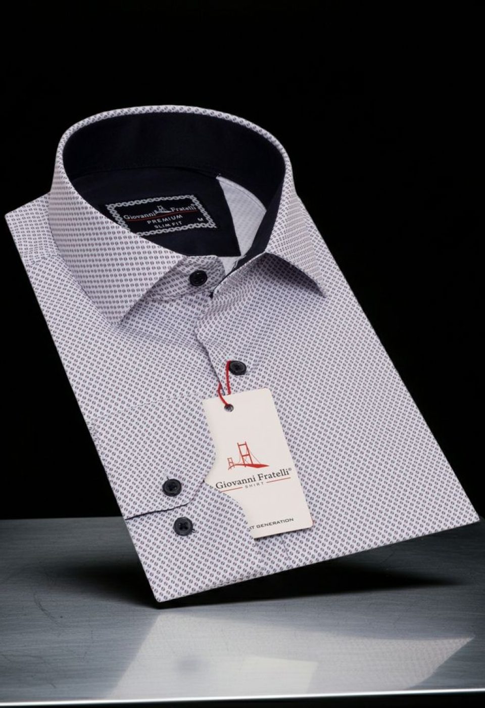 Slim Fit Uzun Kol Desenli Saten Erkek Gömlek 3GMK322150002