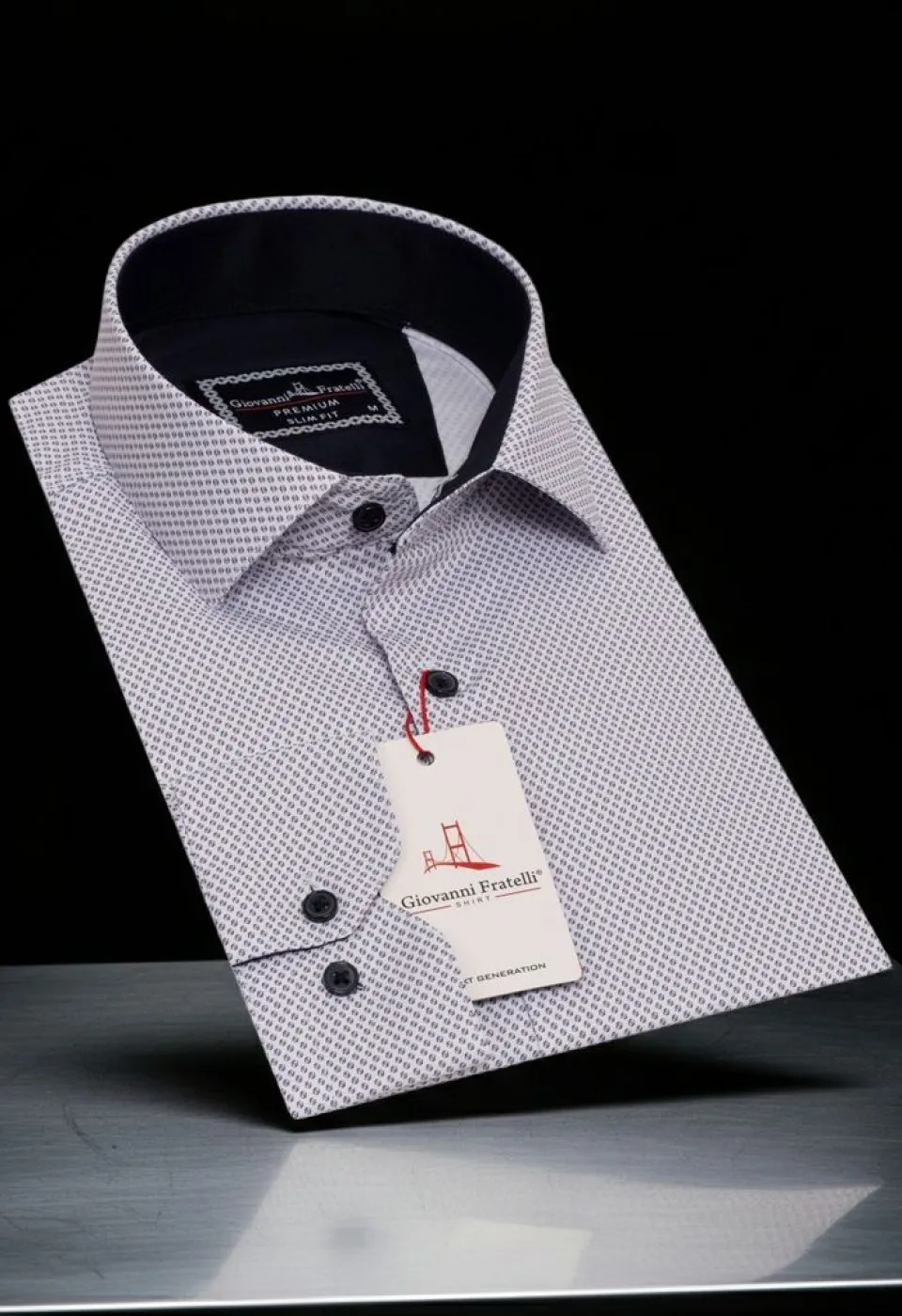Slim Fit Uzun Kol Desenli Saten Erkek Gömlek 3GMK322150002
