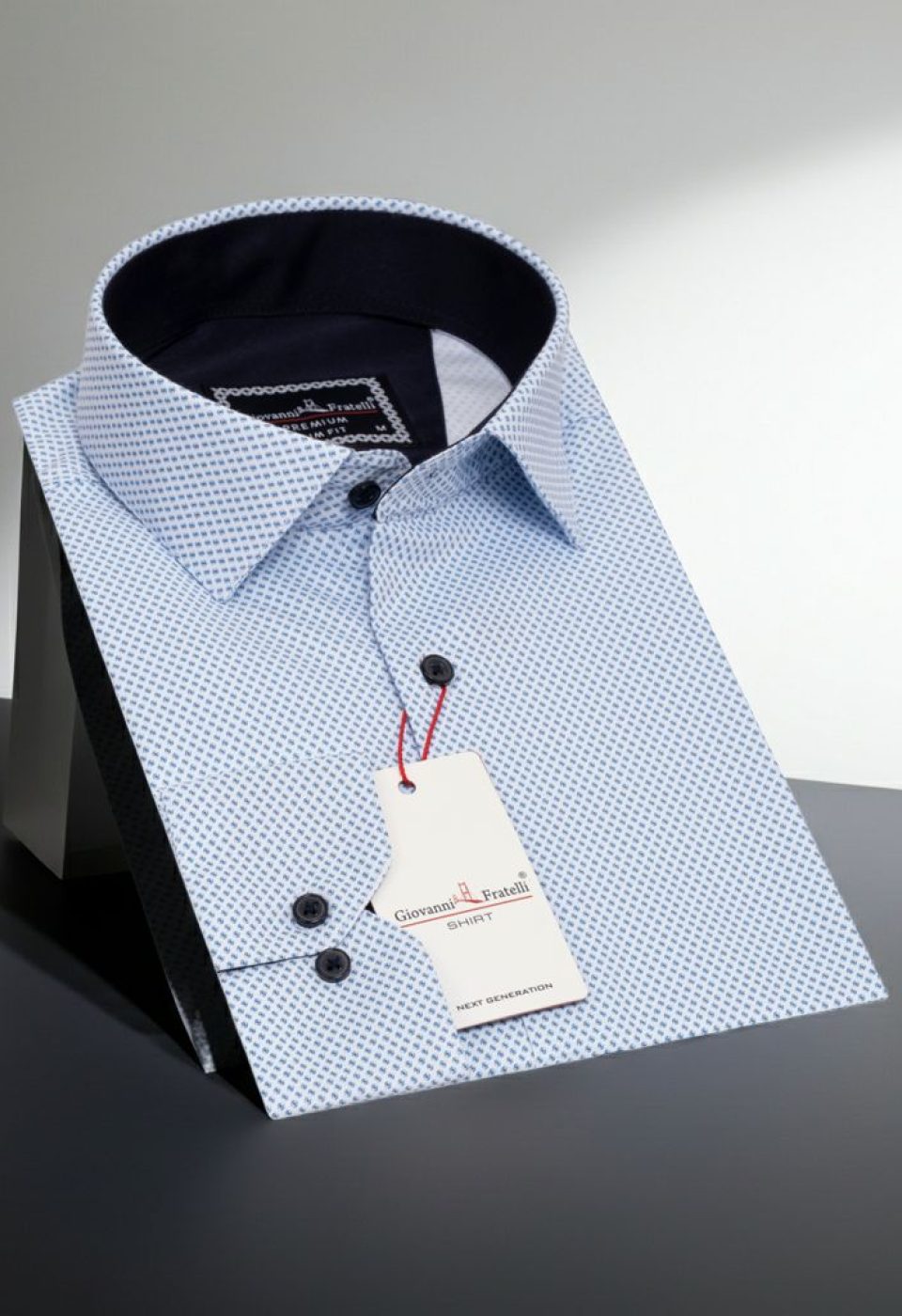 Slim Fit Uzun Kol Desenli Saten Erkek Gömlek 3GMK322150003 - Giovanni Fratelli