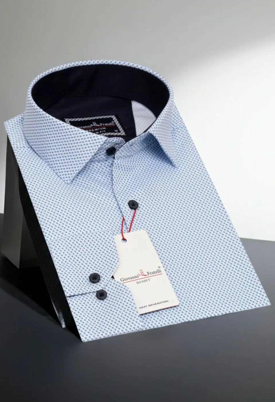 Slim Fit Uzun Kol Desenli Saten Erkek Gömlek 3GMK322150003 - Giovanni Fratelli