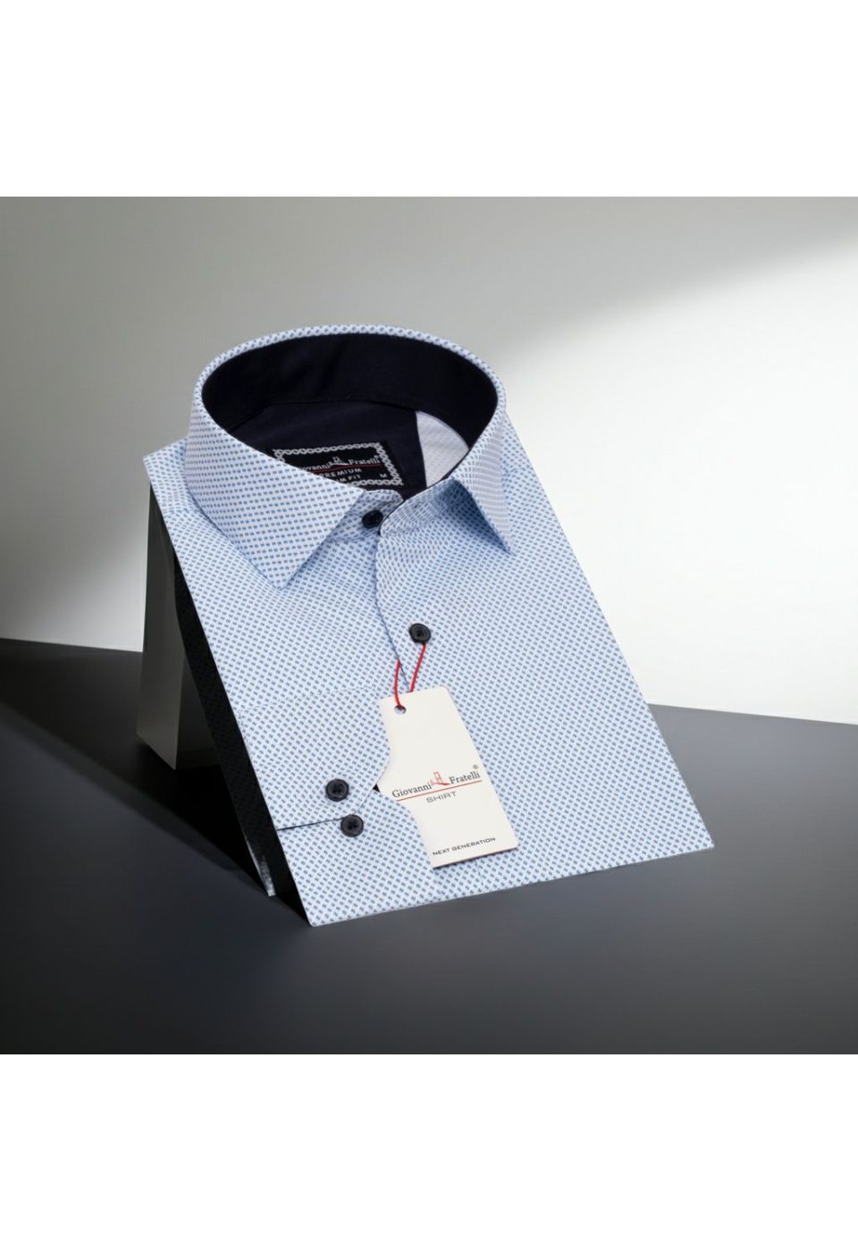 Slim Fit Uzun Kol Desenli Saten Erkek Gömlek 3GMK322150003 - Giovanni Fratelli