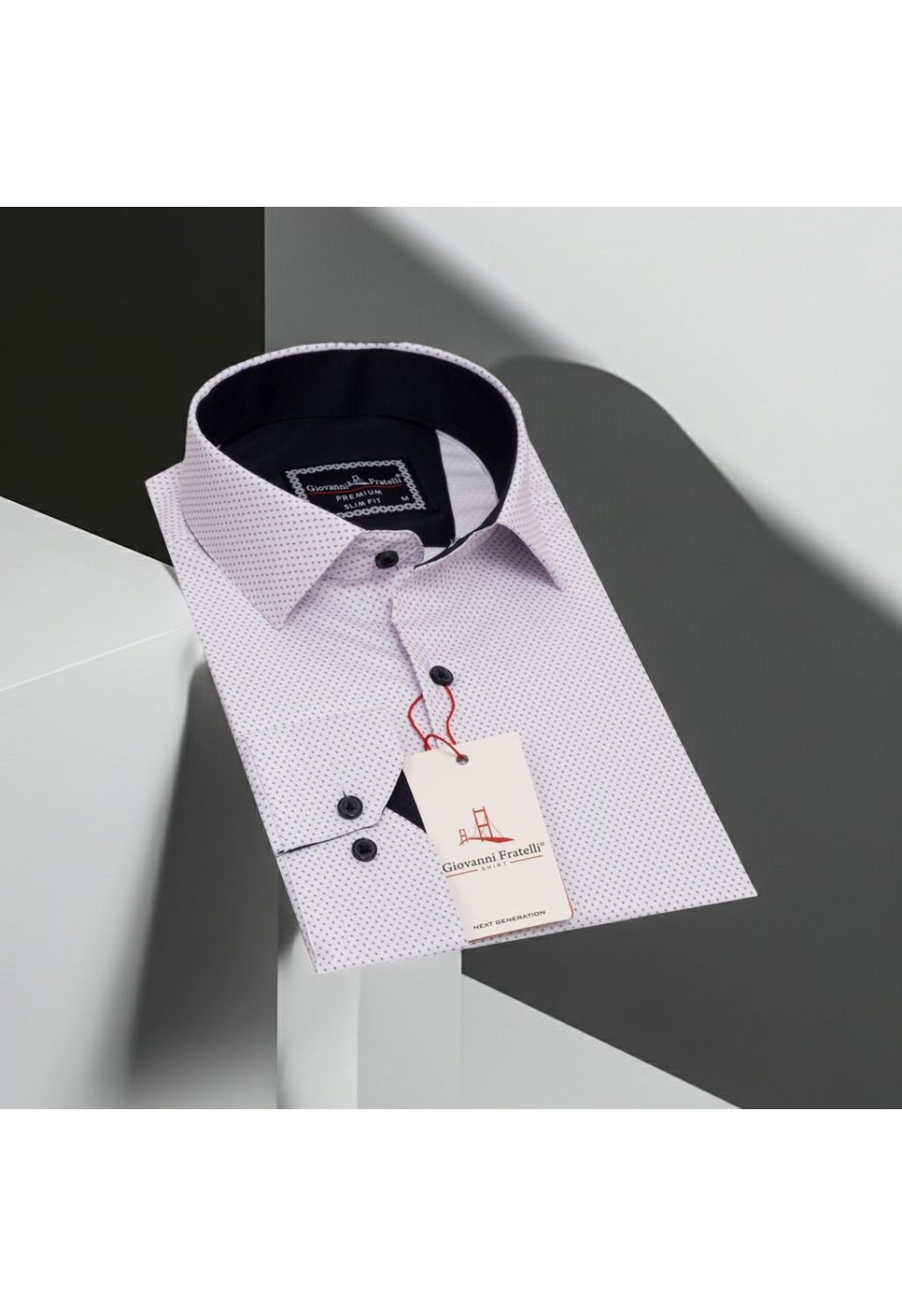 Slim Fit Uzun Kol Desenli Saten Erkek Gömlek 3GMK322150004 - Giovanni Fratelli