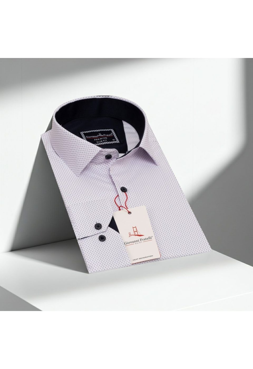 Slim Fit Uzun Kol Desenli Saten Erkek Gömlek 3GMK322150004 - Giovanni Fratelli