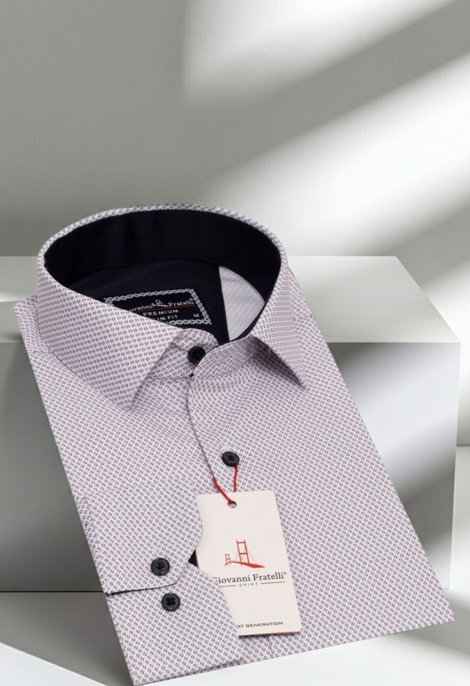 Slim Fit Uzun Kol Desenli Saten Erkek Gömlek 3GMK322150005