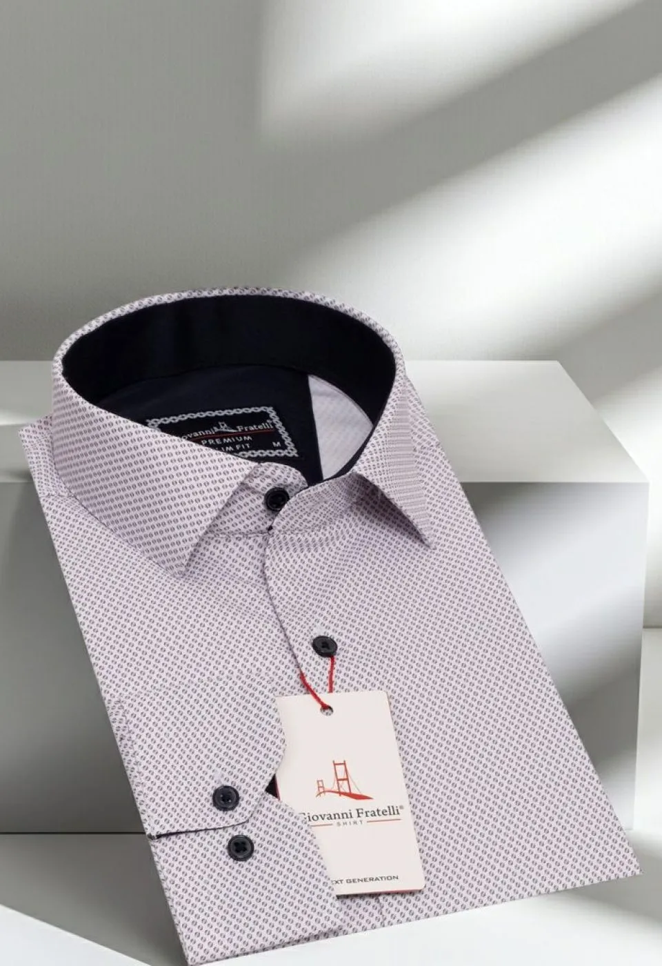 Slim Fit Uzun Kol Desenli Saten Erkek Gömlek 3GMK322150005