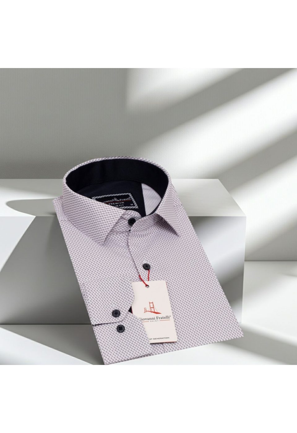 Slim Fit Uzun Kol Desenli Saten Erkek Gömlek 3GMK322150005 - Giovanni Fratelli