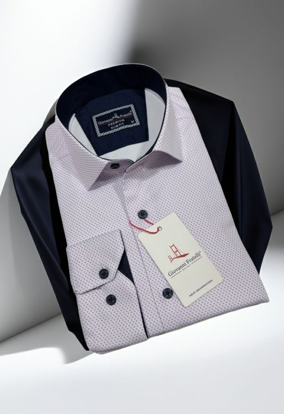 Slim Fit Uzun Kol Desenli Saten Erkek Gömlek 3GMK322150006