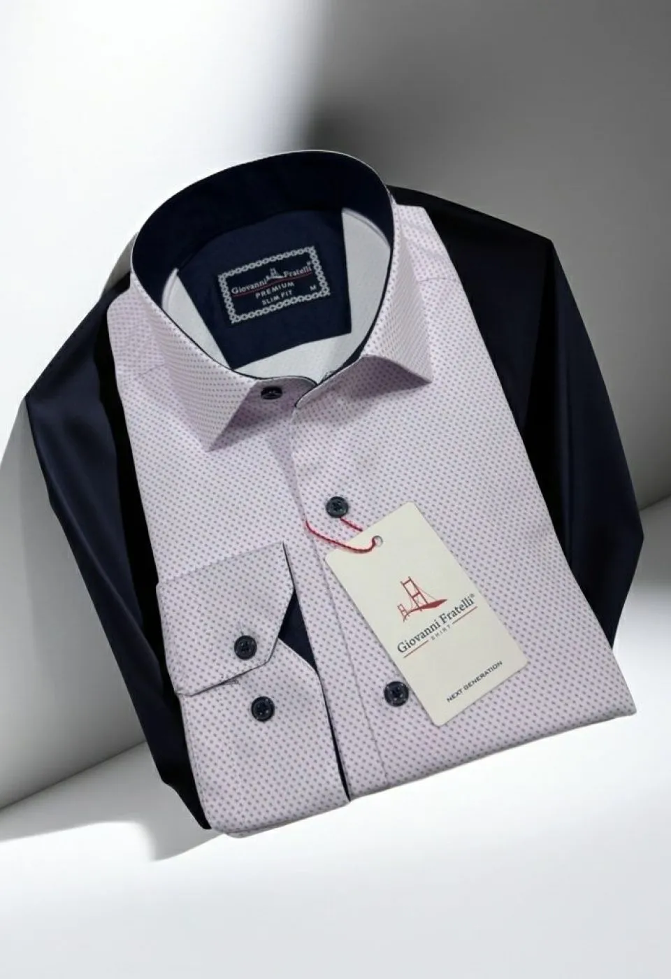 Slim Fit Uzun Kol Desenli Saten Erkek Gömlek 3GMK322150006