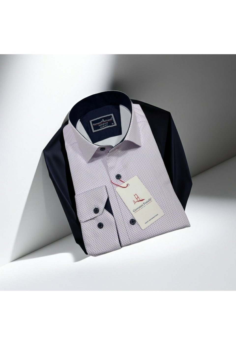 Slim Fit Uzun Kol Desenli Saten Erkek Gömlek 3GMK322150006 - Giovanni Fratelli