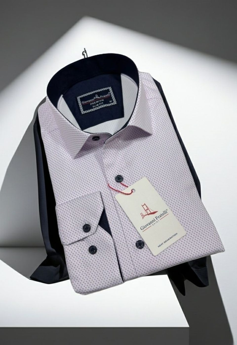 Slim Fit Uzun Kol Desenli Saten Erkek Gömlek 3GMK322150006 - Giovanni Fratelli
