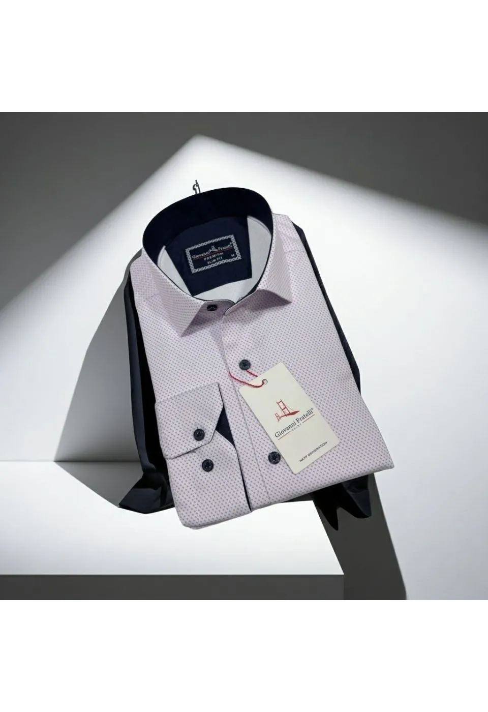 Slim Fit Uzun Kol Desenli Saten Erkek Gömlek 3GMK322150006 - Giovanni Fratelli