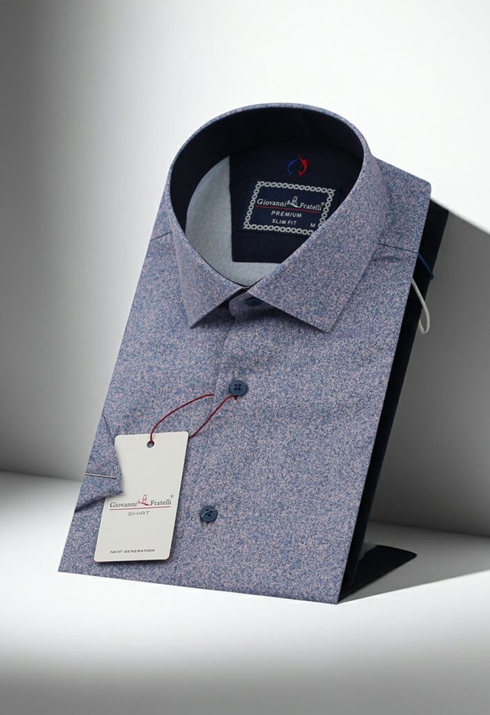 Slim Fit Kısa Kol Desenli Erkek Gömlek 3GMK312152003