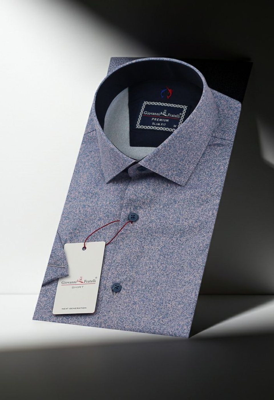 Slim Fit Kısa Kol Desenli Erkek Gömlek 3GMK312152003