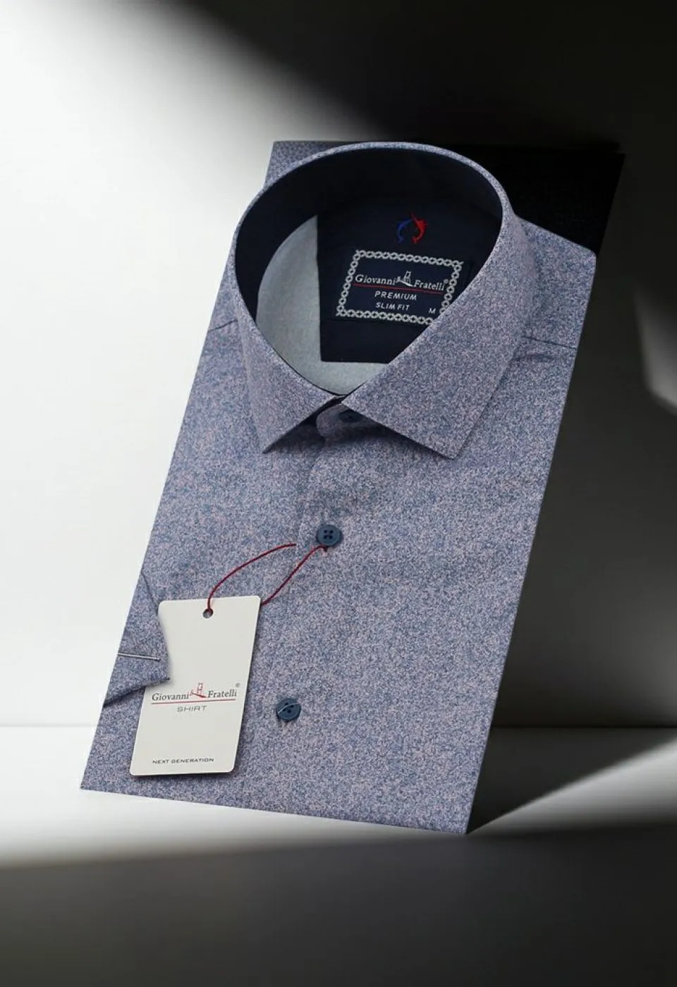 Slim Fit Kısa Kol Desenli Erkek Gömlek 3GMK312152003