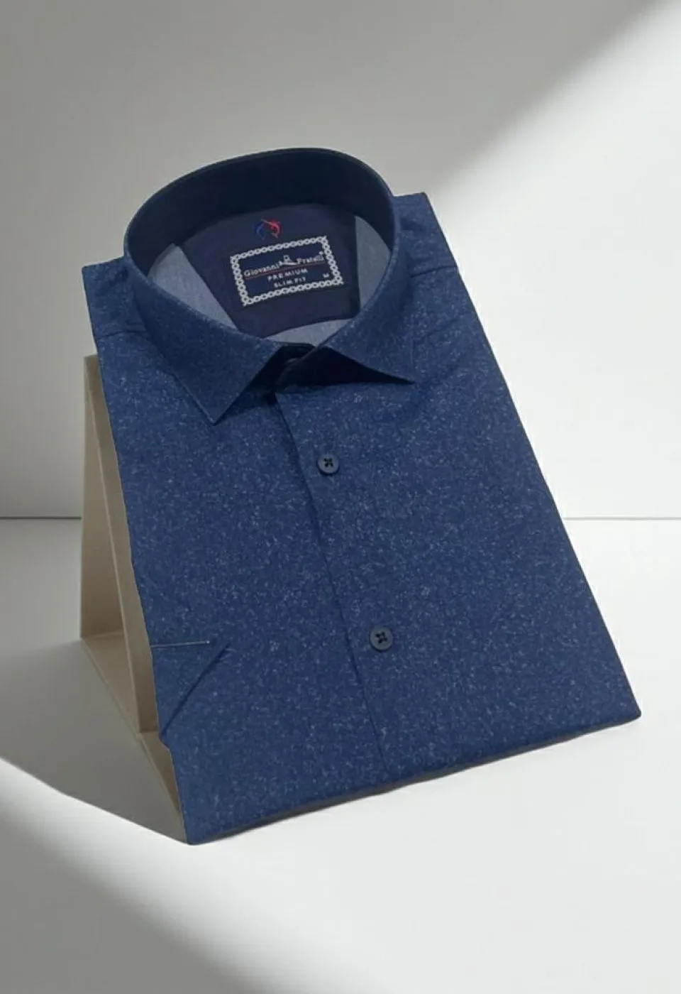 Slim Fit Kısa Kol Desenli Erkek Gömlek 3GMK312152004