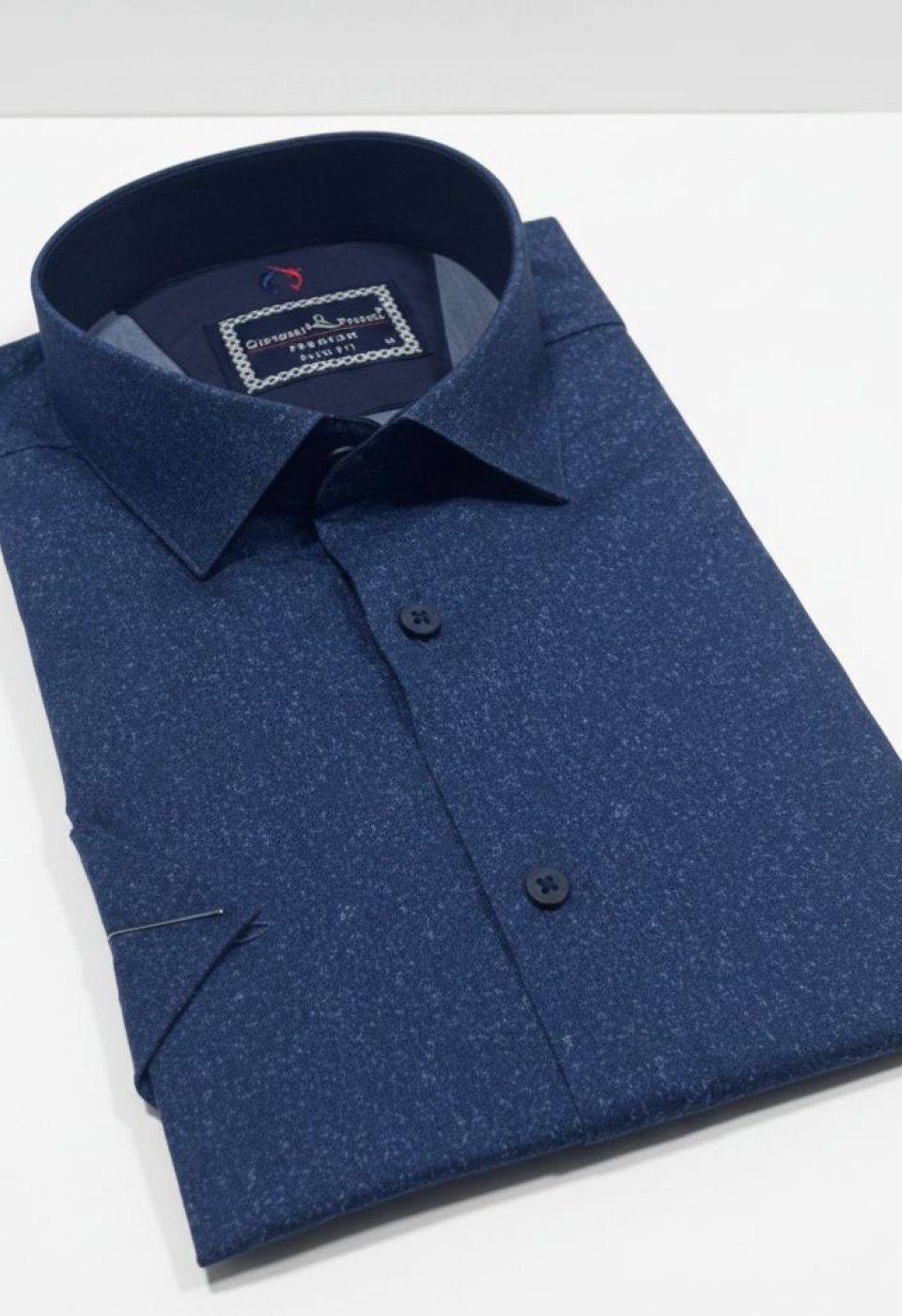 Slim Fit Kısa Kol Desenli Erkek Gömlek 3GMK312152004