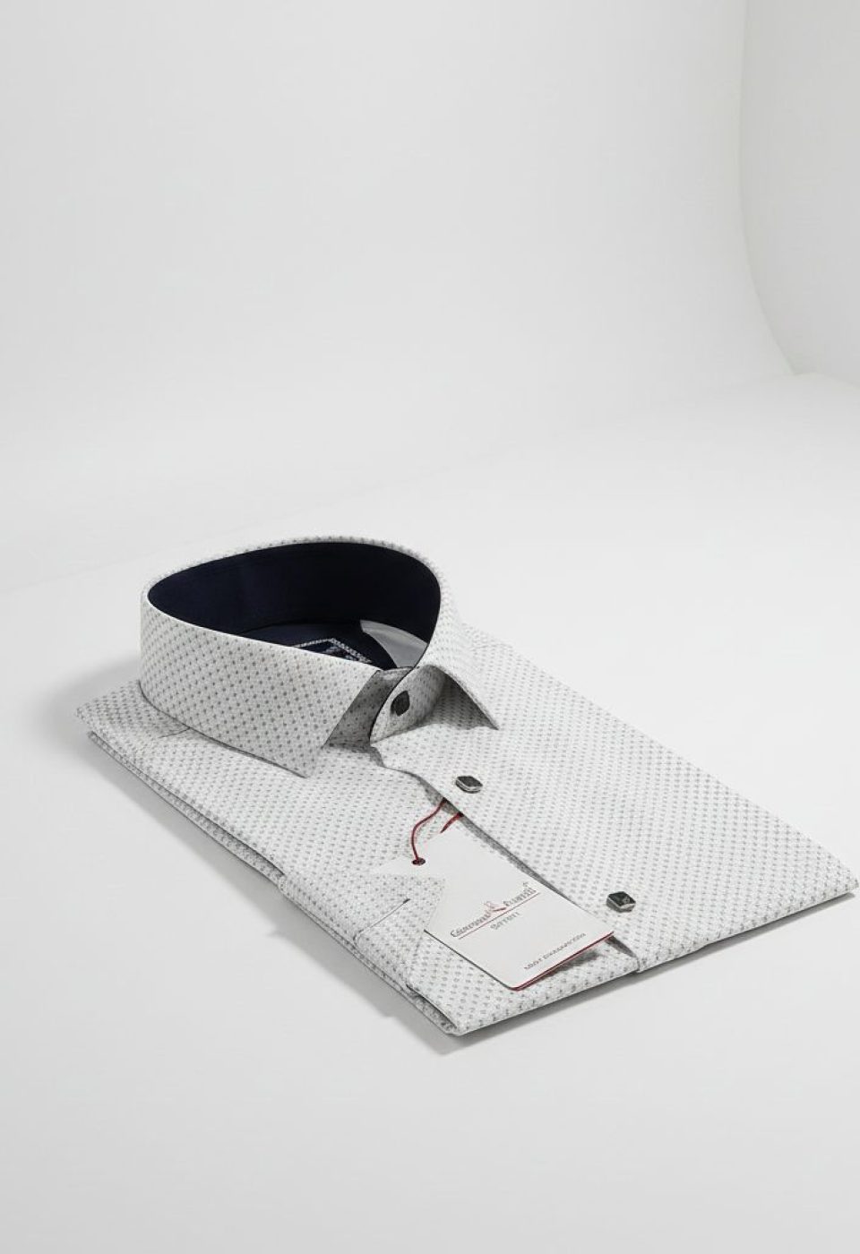 Slim Fit Kısa Kol Desenli Saten Erkek Gömlek 3GMK312154002