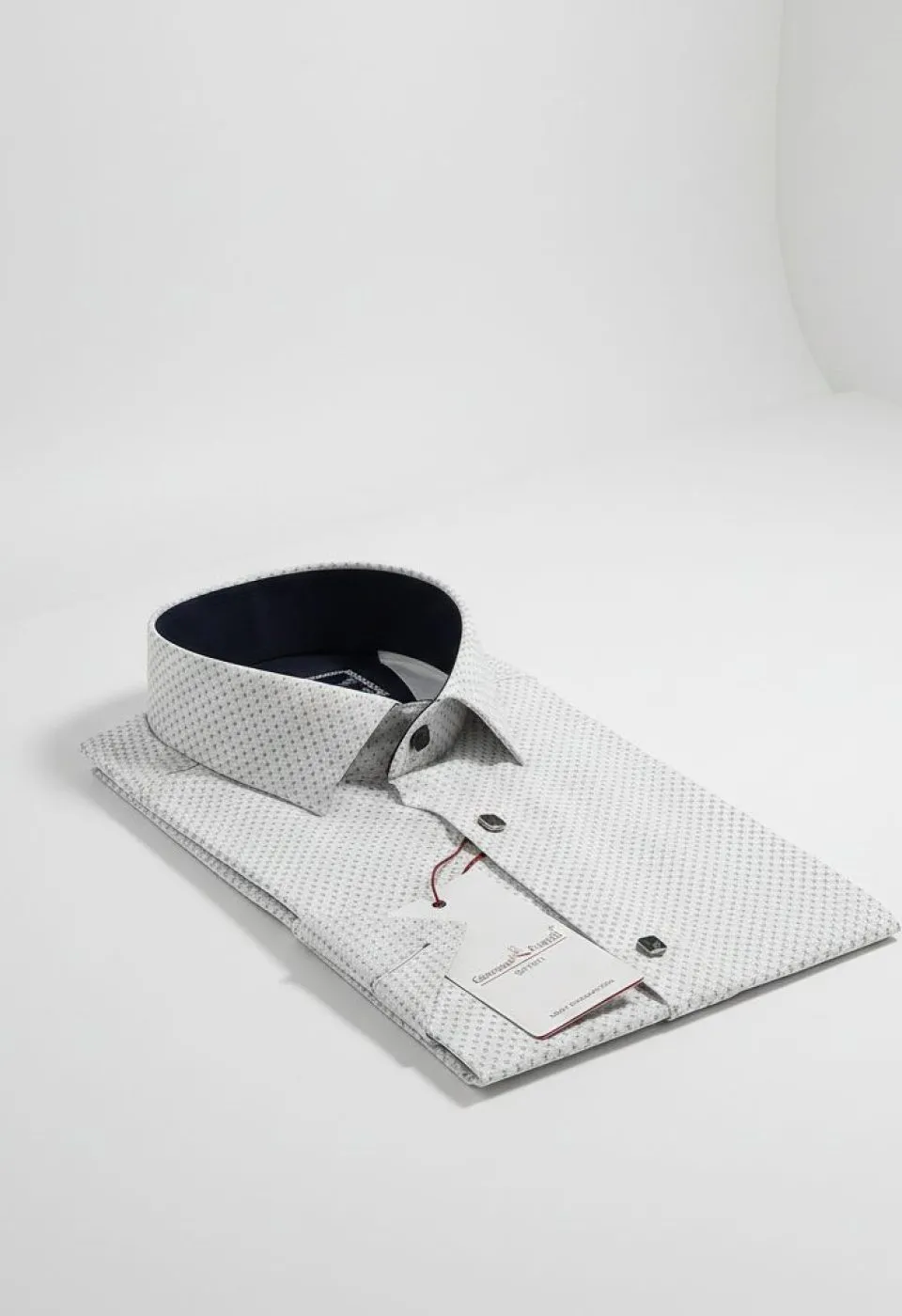 Slim Fit Kısa Kol Desenli Saten Erkek Gömlek 3GMK312154002 - Giovanni Fratelli
