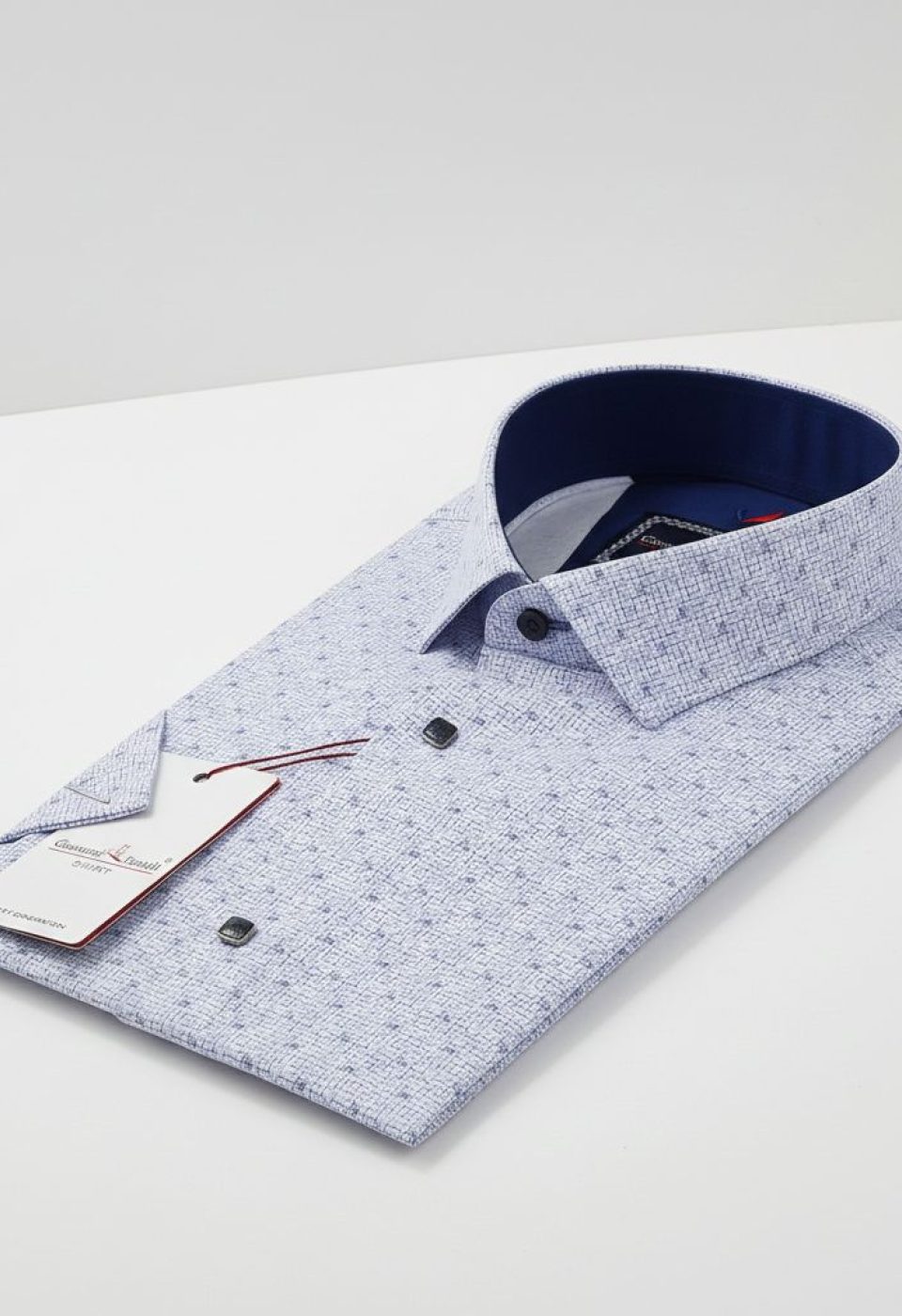 Slim Fit Kısa Kol Desenli Erkek Gömlek 3GMK312157001