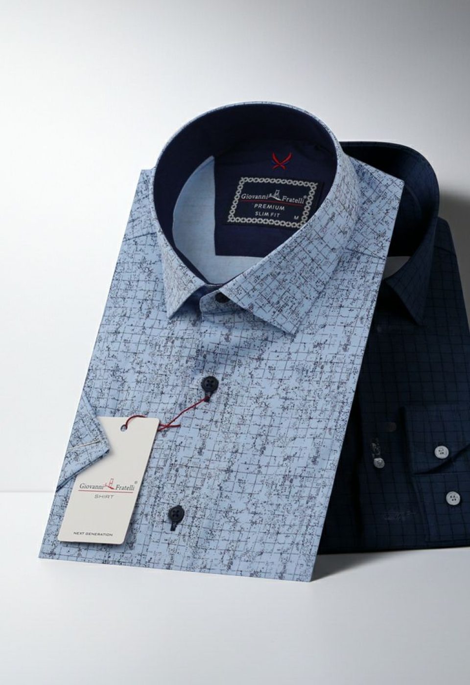 2158 CR K 002 Slim Fit Kısa Kol Desenli Erkek Gömlek 3GMK312158002 - Giovanni Fratelli