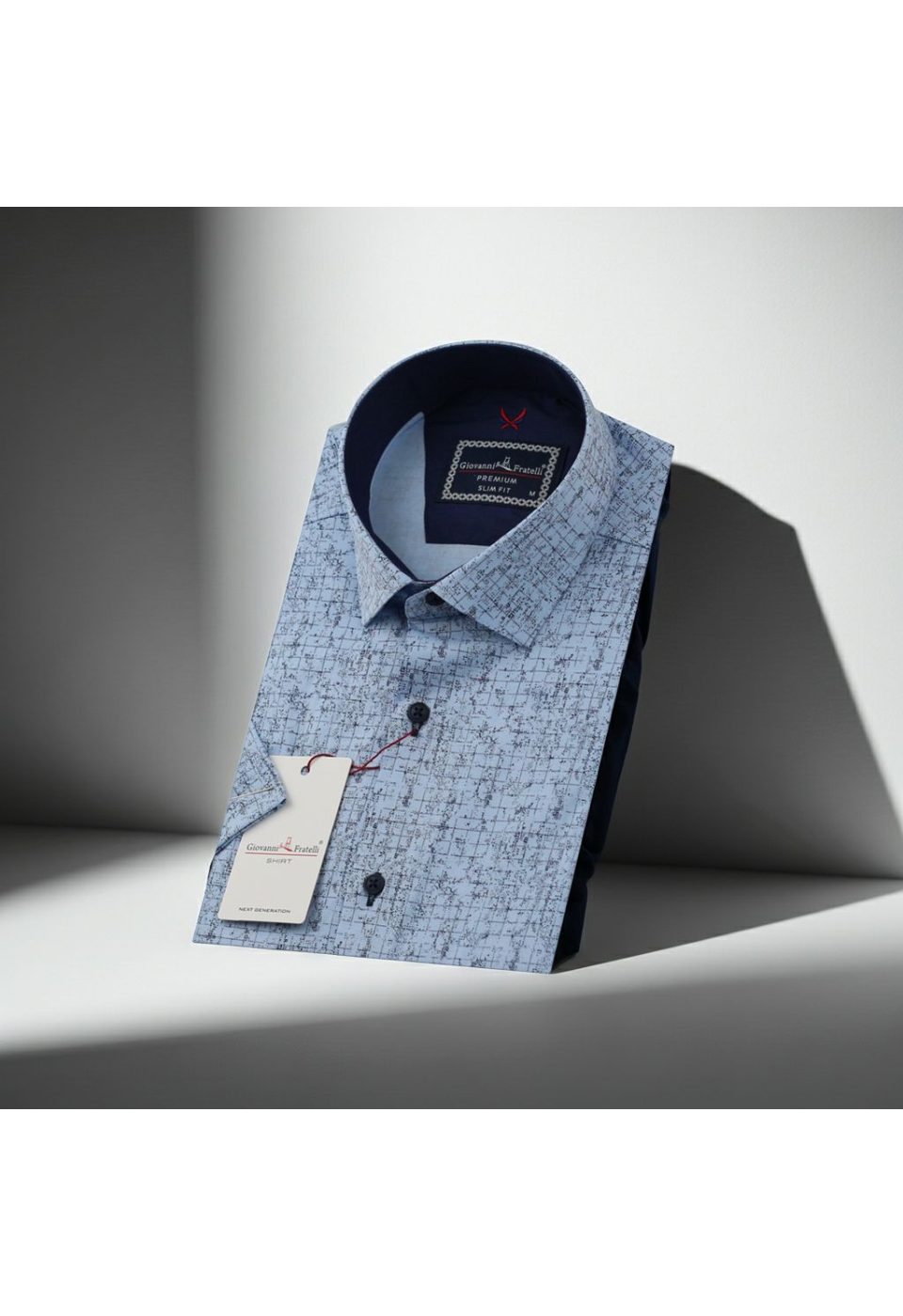2158 CR K 002 Slim Fit Kısa Kol Desenli Erkek Gömlek 3GMK312158002 - Giovanni Fratelli
