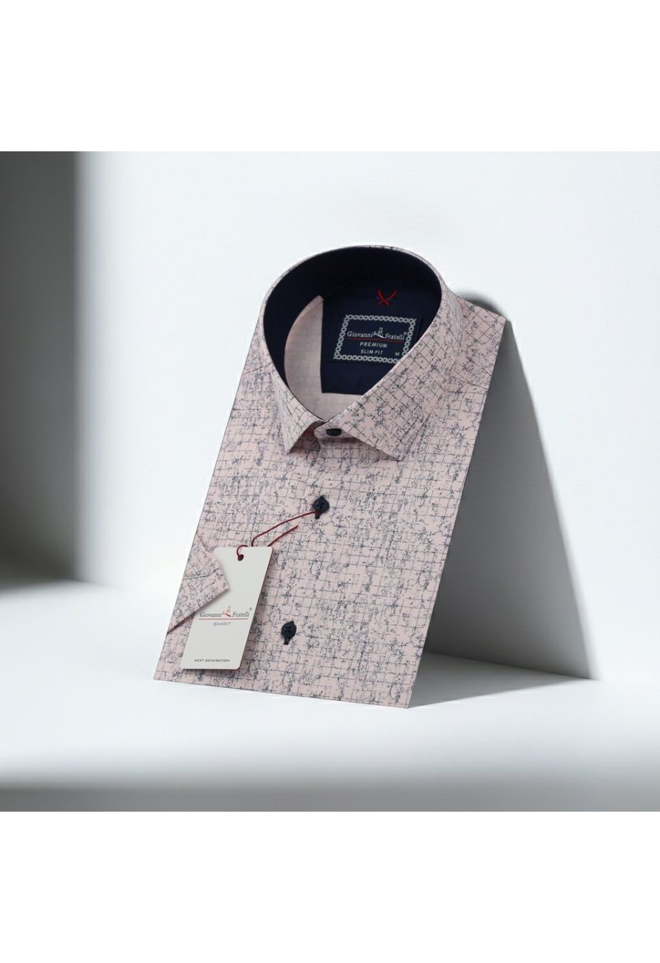 2158 CR K 003 Slim Fit Kısa Kol Desenli Erkek Gömlek 3GMK312158003 - Giovanni Fratelli