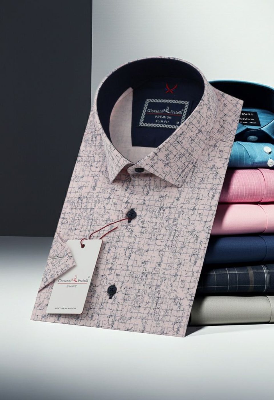 2158 CR K 003 Slim Fit Kısa Kol Desenli Erkek Gömlek 3GMK312158003 - Giovanni Fratelli