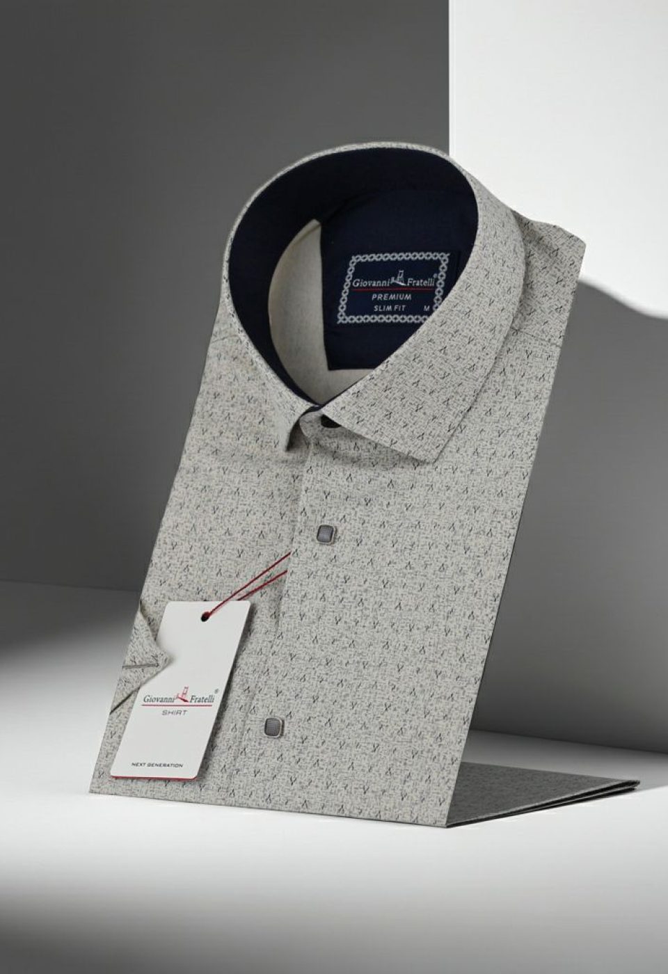 Slim Fit Kısa Kol Desenli Erkek Gömlek 3GMK312159002