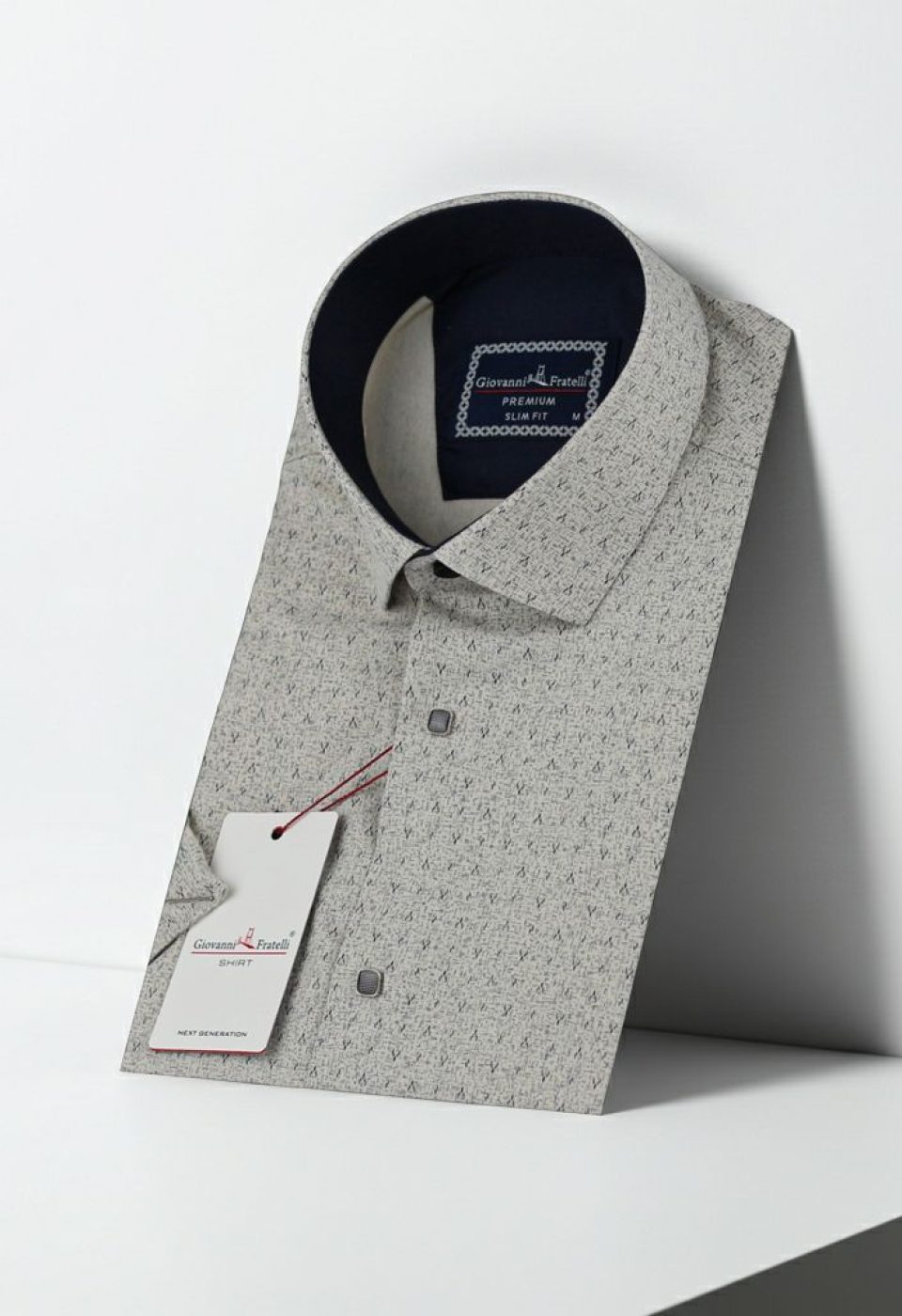 Slim Fit Kısa Kol Desenli Erkek Gömlek 3GMK312159002 - Giovanni Fratelli