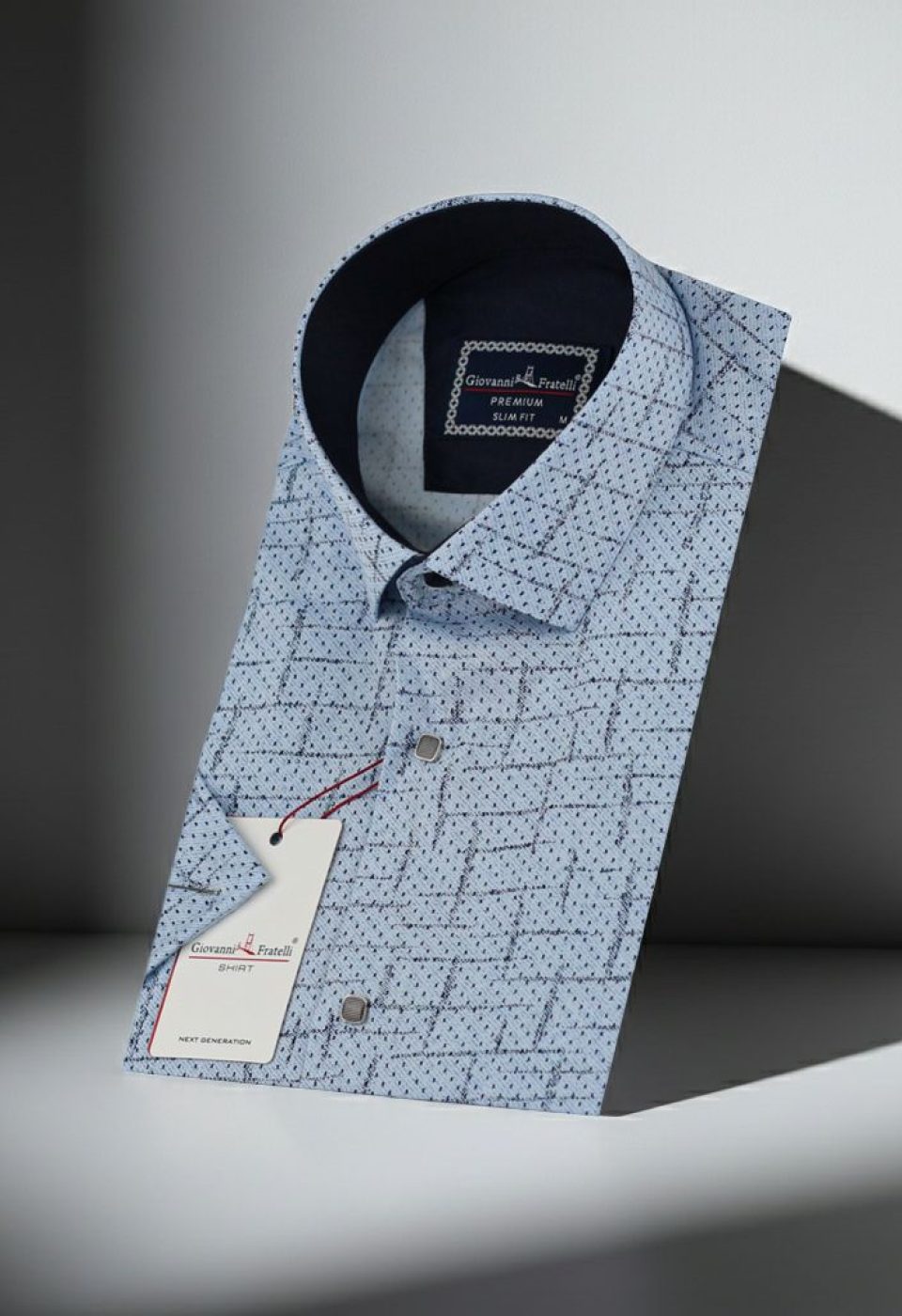 Slim Fit Kısa Kol Desenli Erkek Gömlek 3GMK312159003