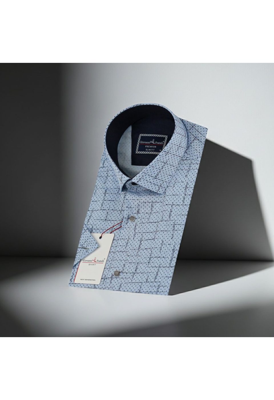 Slim Fit Kısa Kol Desenli Erkek Gömlek 3GMK312159003 - Giovanni Fratelli