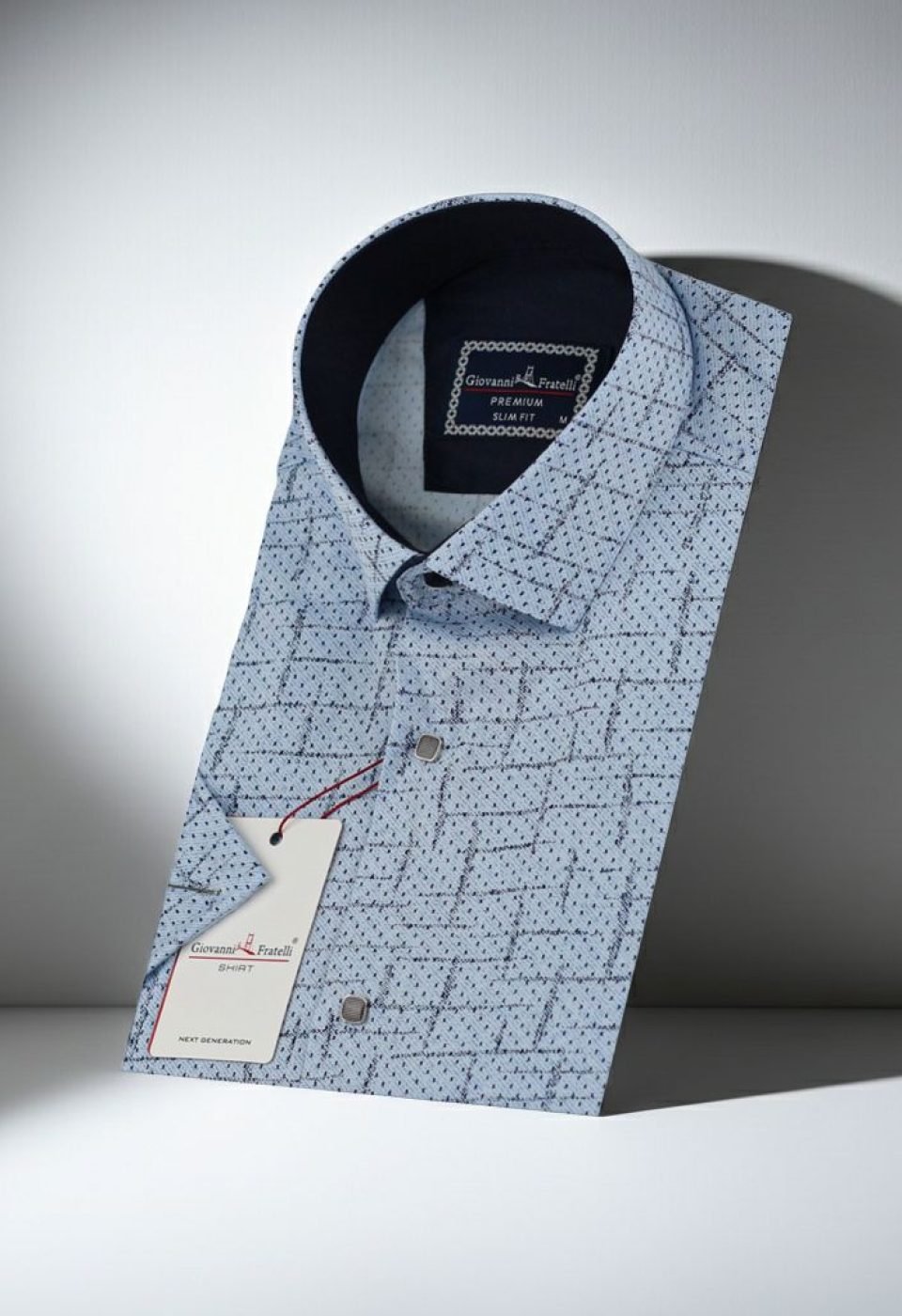 Slim Fit Kısa Kol Desenli Erkek Gömlek 3GMK312159003 - Giovanni Fratelli