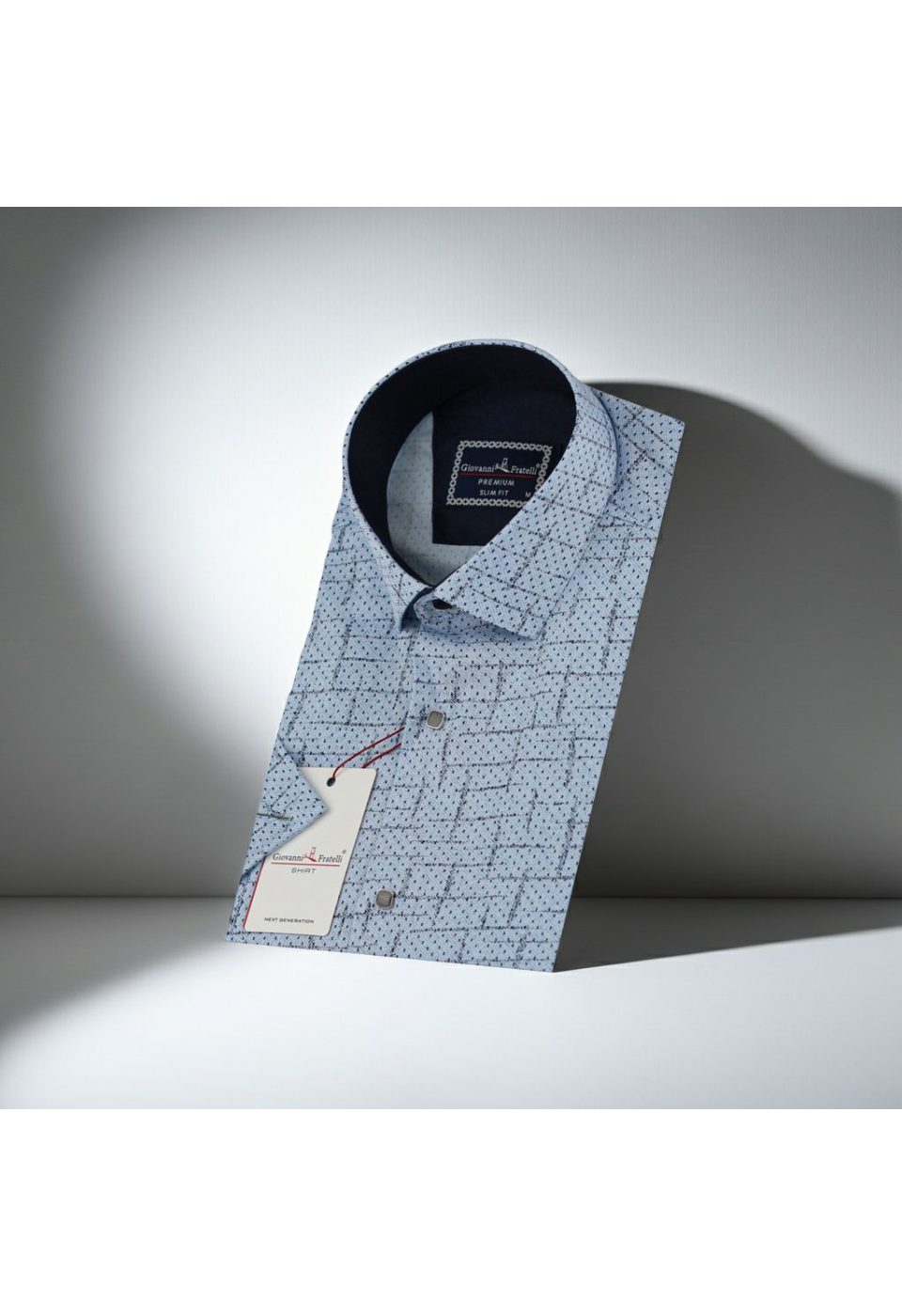 Slim Fit Kısa Kol Desenli Erkek Gömlek 3GMK312159003 - Giovanni Fratelli
