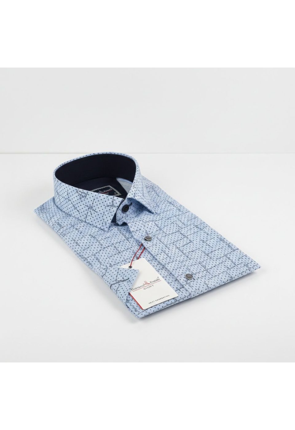 Slim Fit Kısa Kol Desenli Erkek Gömlek 3GMK312159003 - Giovanni Fratelli