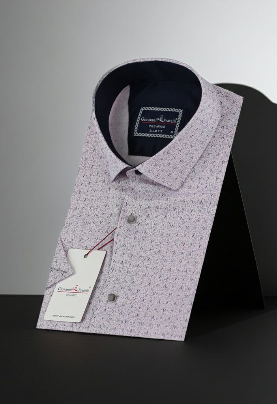 Slim Fit Kısa Kol Desenli Erkek Gömlek 3GMK312159004