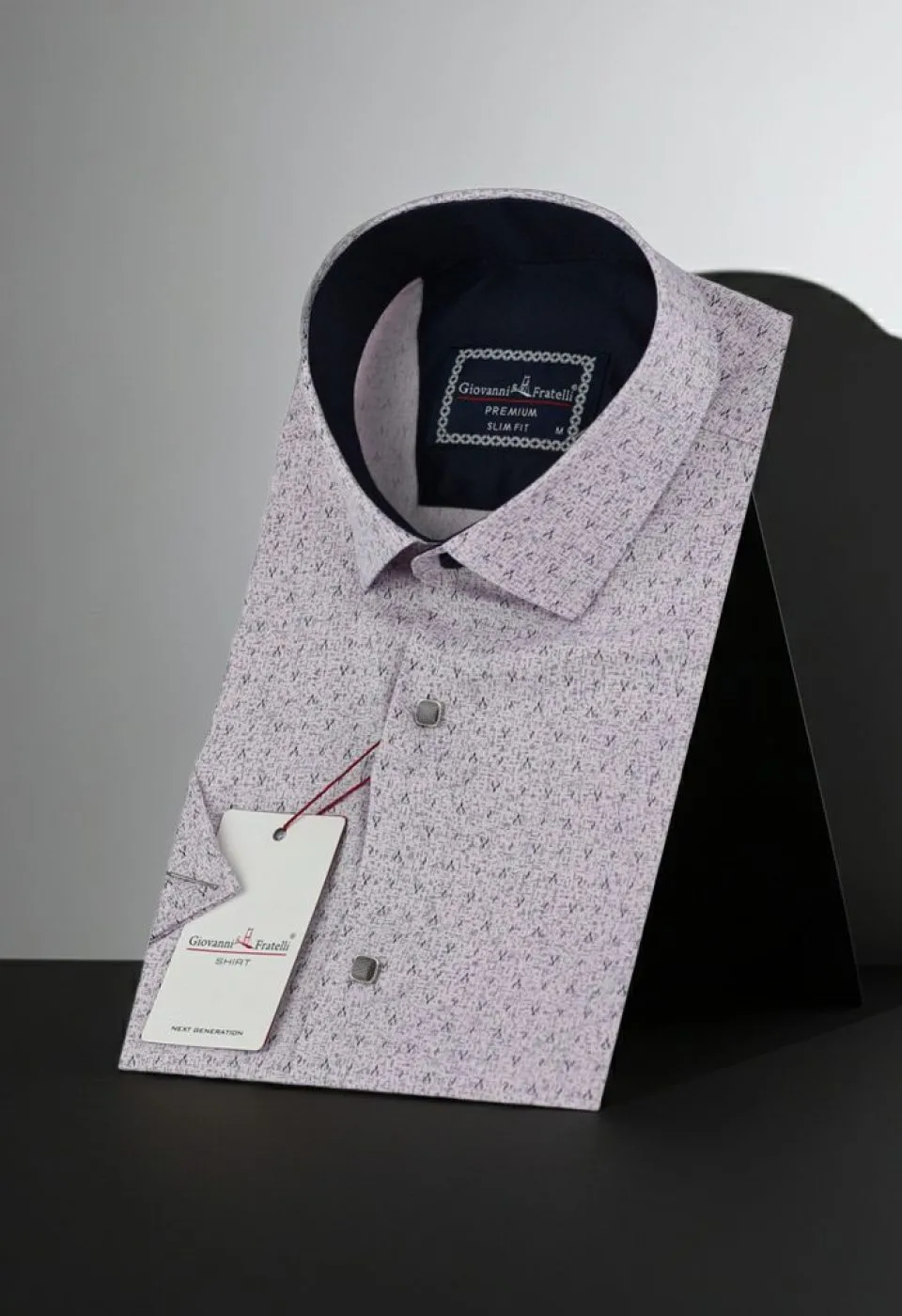 Slim Fit Kısa Kol Desenli Erkek Gömlek 3GMK312159004