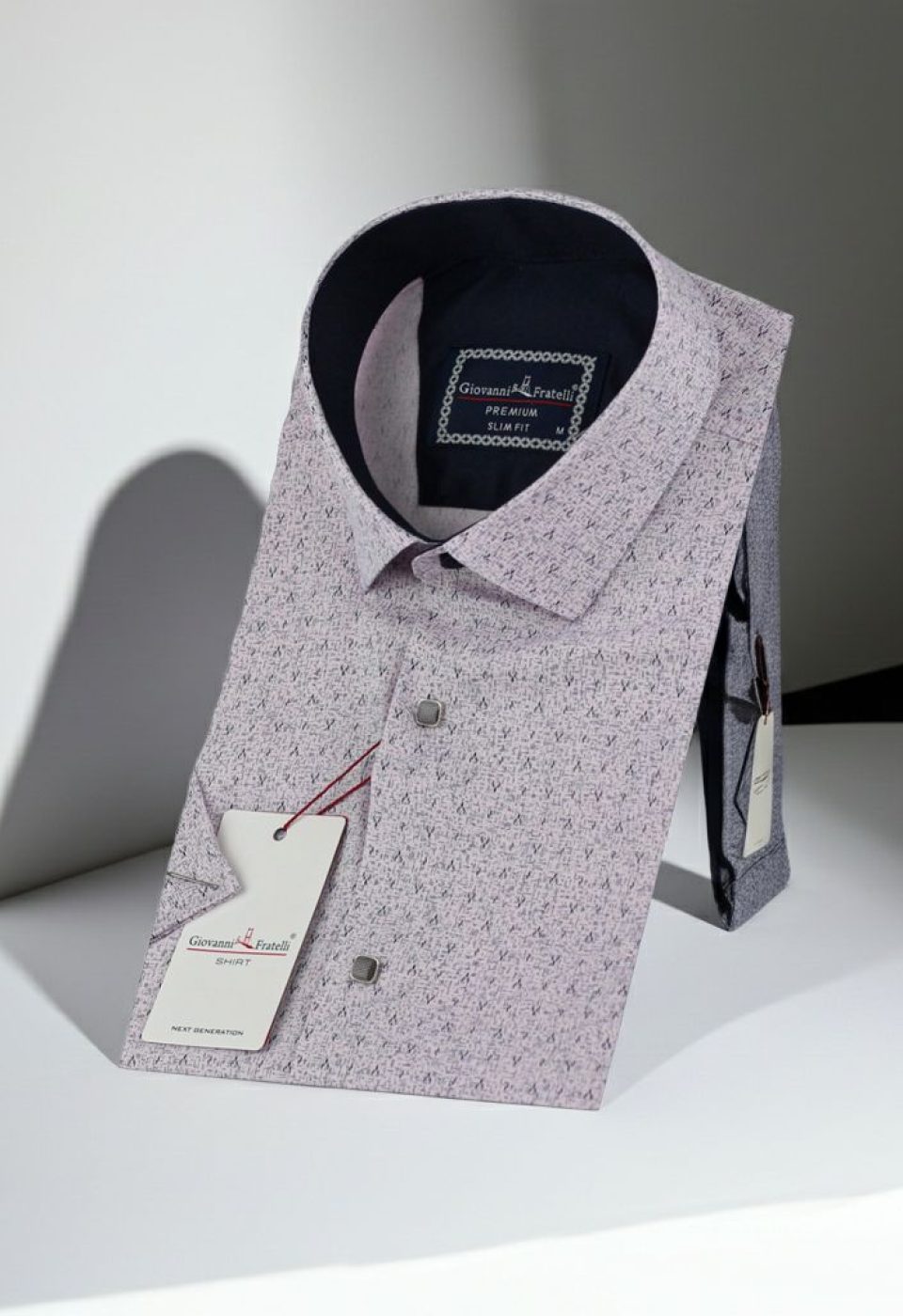Slim Fit Kısa Kol Desenli Erkek Gömlek 3GMK312159004 - Giovanni Fratelli