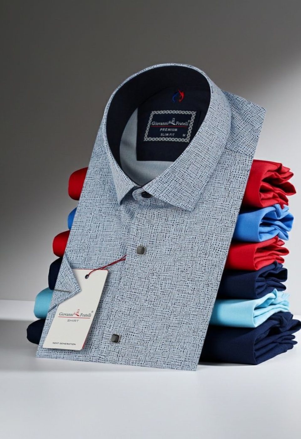 2160 CR K 002 Slim Fit Kısa Kol Desenli Erkek Gömlek 3GMK312160002 - Giovanni Fratelli