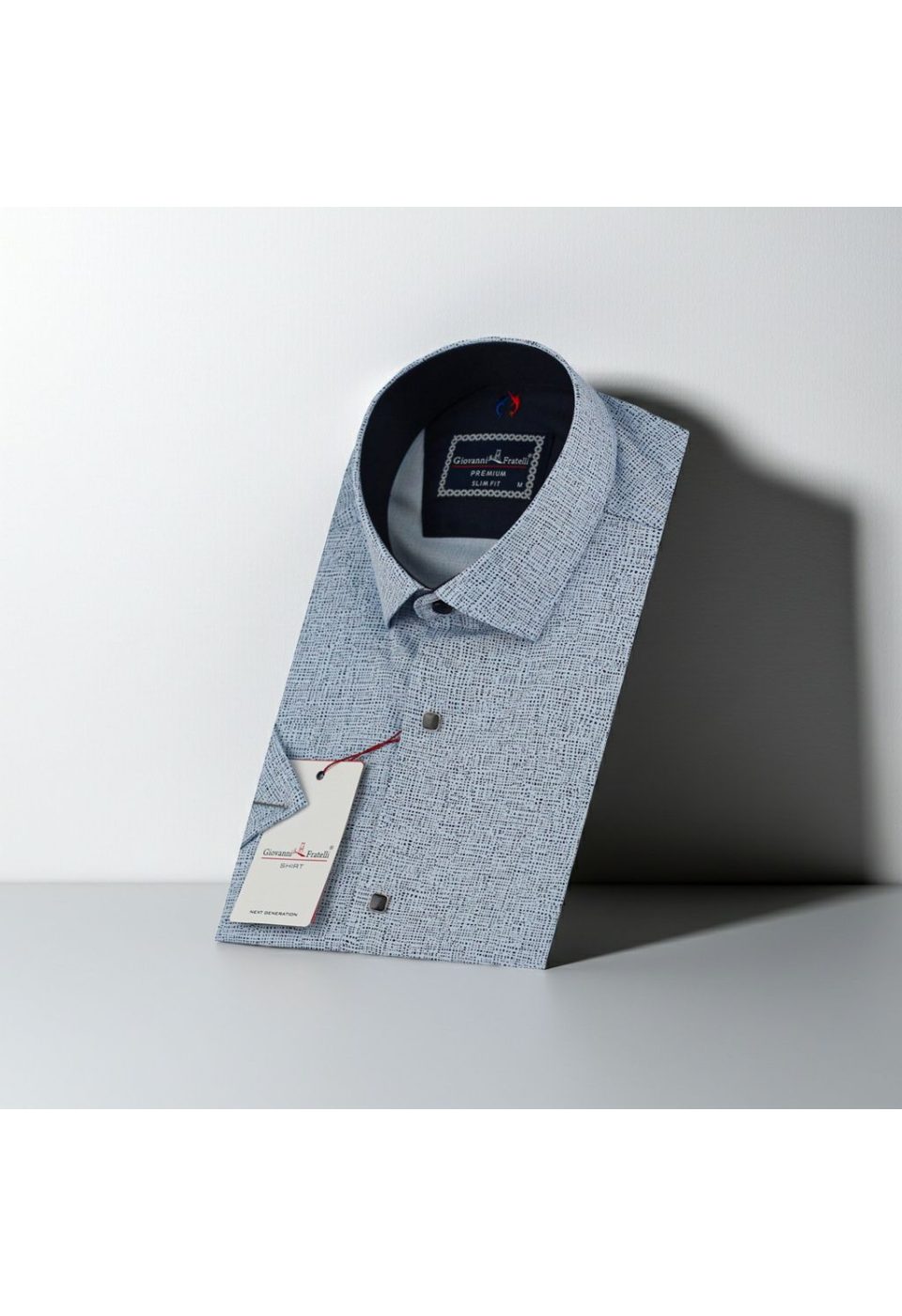 2160 CR K 002 Slim Fit Kısa Kol Desenli Erkek Gömlek 3GMK312160002 - Giovanni Fratelli