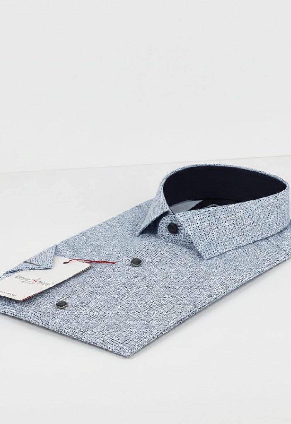 Slim Fit Kısa Kol Desenli Erkek Gömlek 3GMK312160002