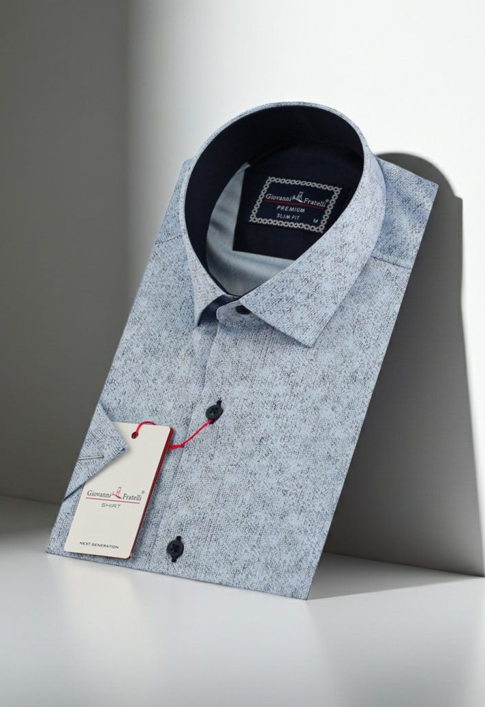 Slim Fit Kısa Kol Desenli Erkek Gömlek 3GMK312162002