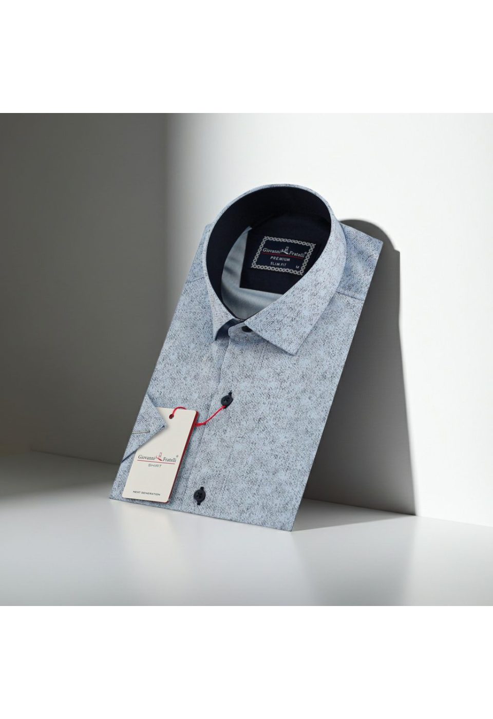 Slim Fit Kısa Kol Desenli Erkek Gömlek 3GMK312162002 - Giovanni Fratelli