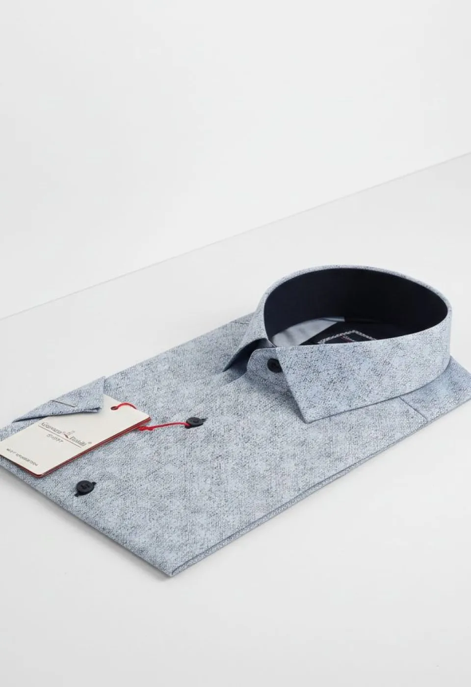 Slim Fit Kısa Kol Desenli Erkek Gömlek 3GMK312162002