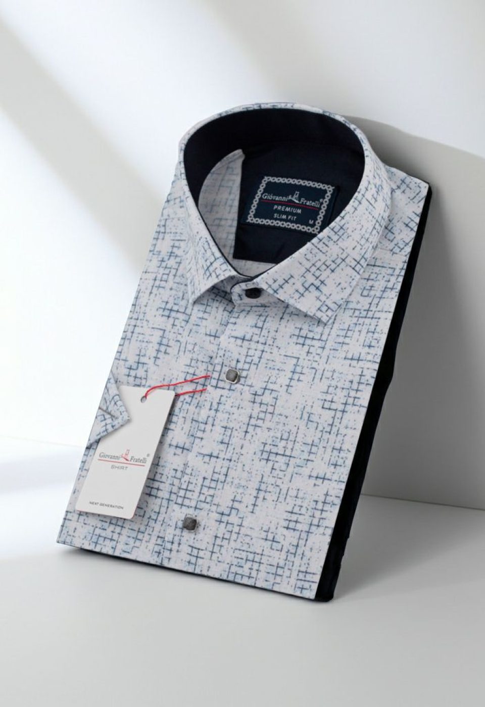 Slim Fit Kısa Kol Desenli Erkek Gömlek 3GMK312165001