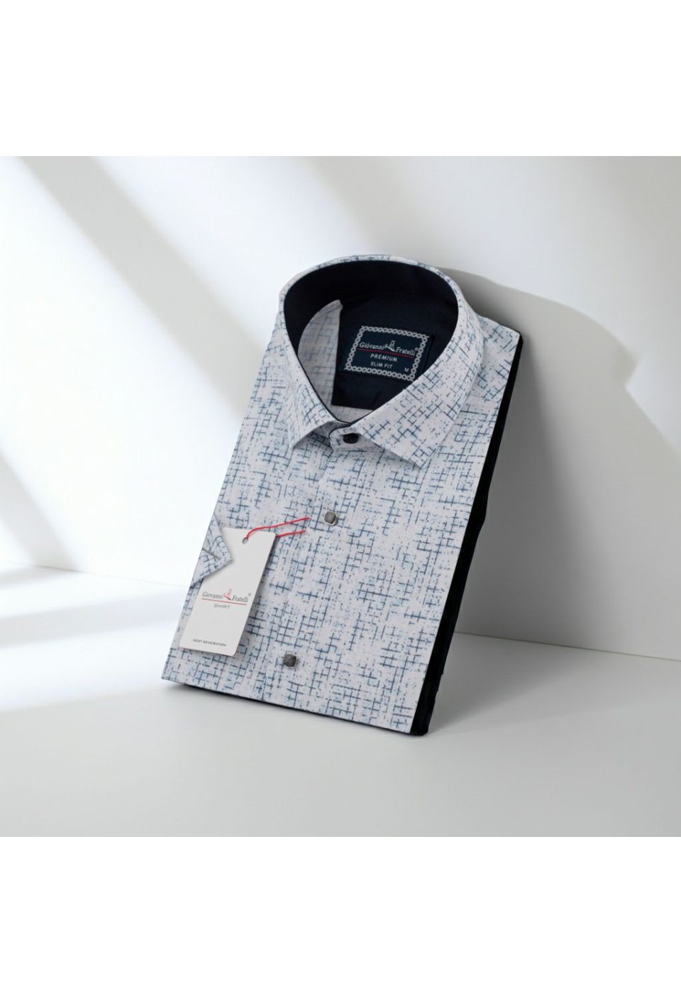 Slim Fit Kısa Kol Desenli Erkek Gömlek 3GMK312165001 - Giovanni Fratelli